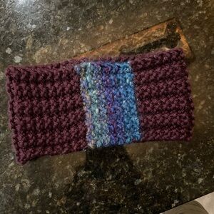 Handmade Knit Headband in Purple and Blue